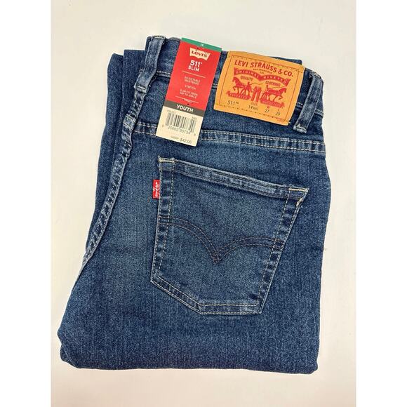 Levi’s Boys 511 Slim Jeans Size 14 Reg Adjustable Waistband Stretch NWT - Picture 3 of 6